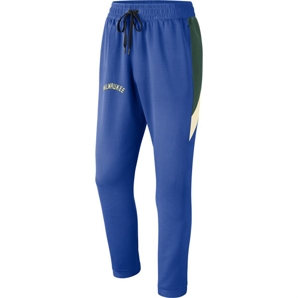 Men's Milwaukee Bucks Royal Performance Showtime Basketball Pants - Click Image to Close